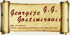 Georgije Gostimirović vizit kartica